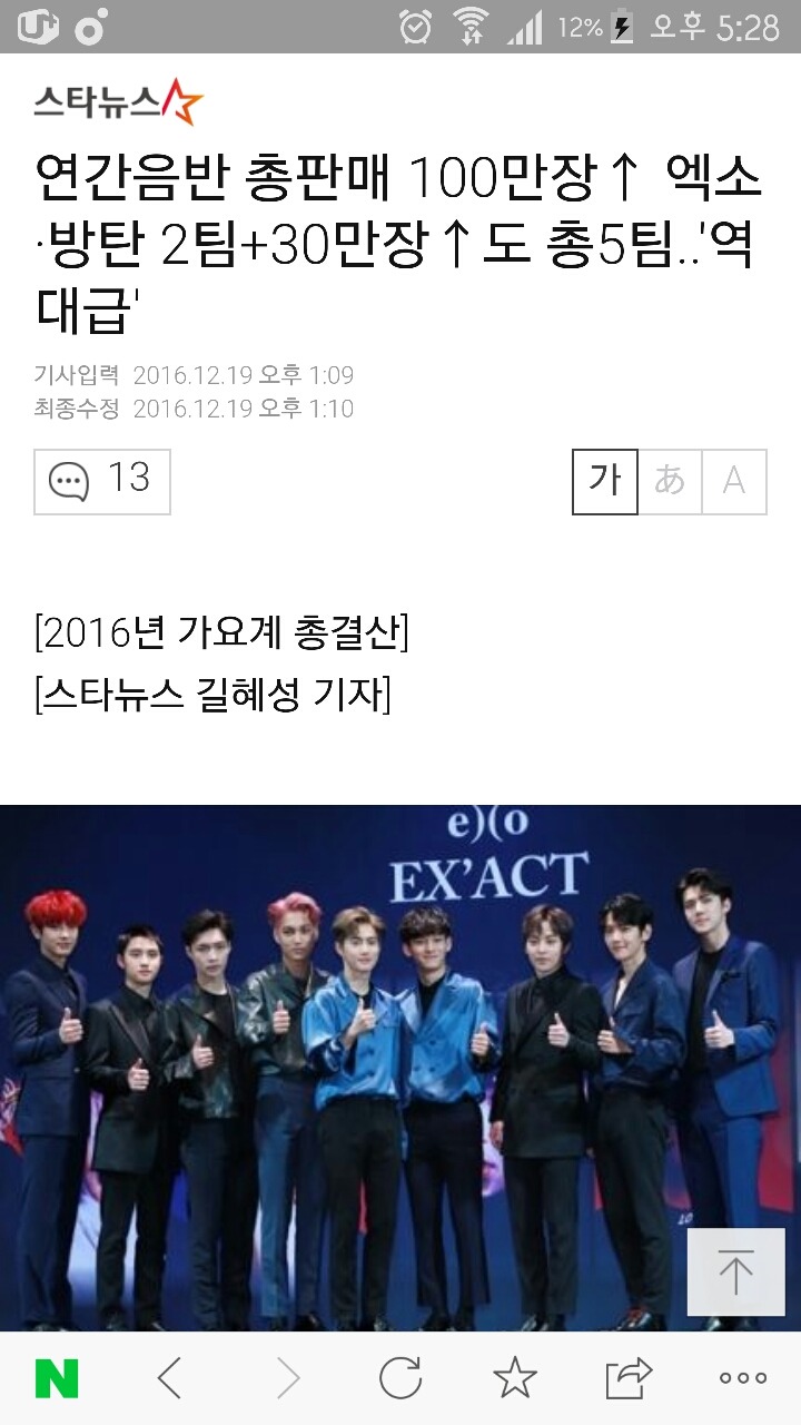 연간음반 총판매 100만장 엑소·방탄 2팀+30만장도 총5팀..'역대급' | 인스티즈