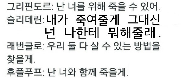 호그와트 기숙사별 사랑방법을 아이도루로 변경해보았다(두둥(설명장황함주의(윤두준.차은우.도경수.권지용.정택운) | 인스티즈