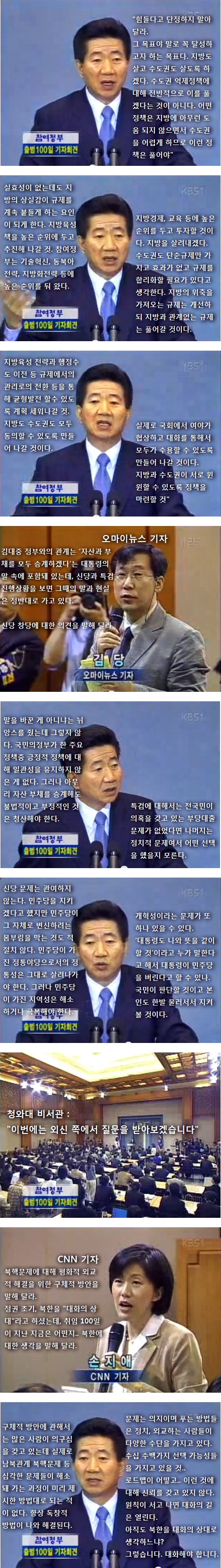 노무현에게 질문공세던 기자들 박근혜에게는? | 인스티즈
