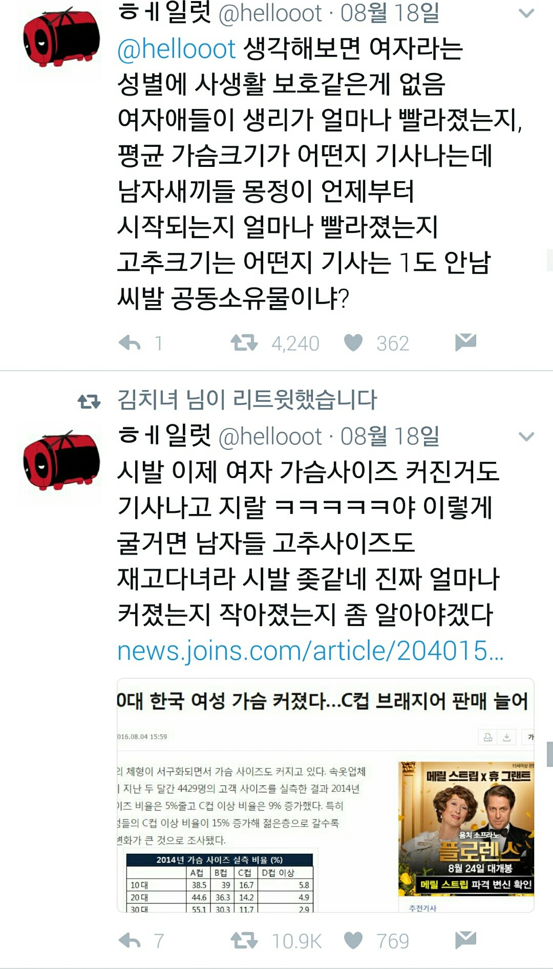 한국여자는 사회 공동 소유물이다 twt | 인스티즈