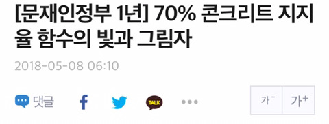 [문재인정부1년] 70% 콘크리트 지지율 함수의 빛과 그림자 | 인스티즈