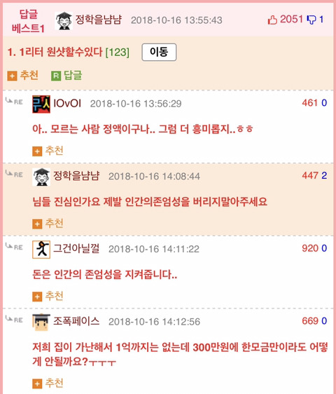 정액 마시는거 때문에 친구랑 싸웠음 | 인스티즈